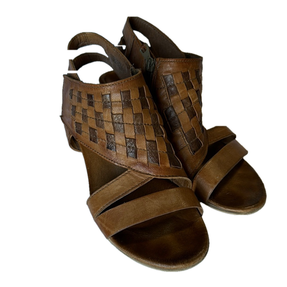 Miz Mooz Brown Leather Sandal Heels 41